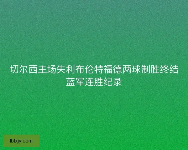 切尔西主场失利布伦特福德两球制胜终结蓝军连胜纪录