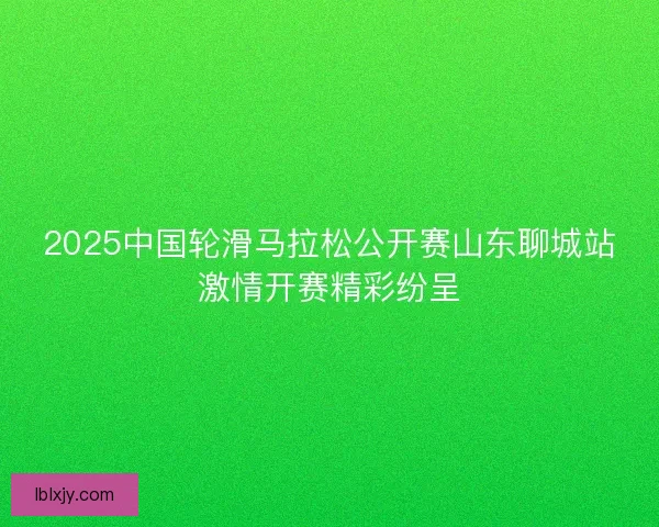 2025中国轮滑马拉松公开赛山东聊城站激情开赛精彩纷呈