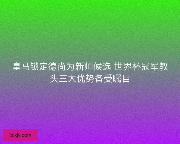 皇马锁定德尚为新帅候选 世界杯冠军教头三大优势备受瞩目 皇马锁定德尚为新帅候选 世界杯冠军教头三大优势备受瞩目