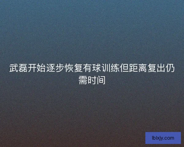 武磊开始逐步恢复有球训练但距离复出仍需时间